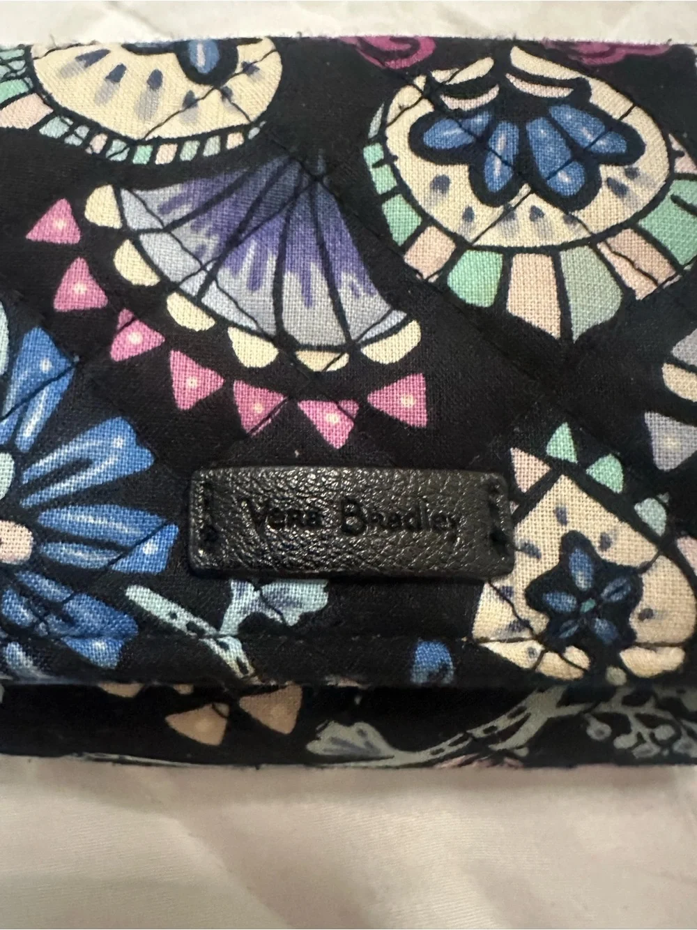 Vera Bradley Small Wallet Black Multicolor Floral Wristlet